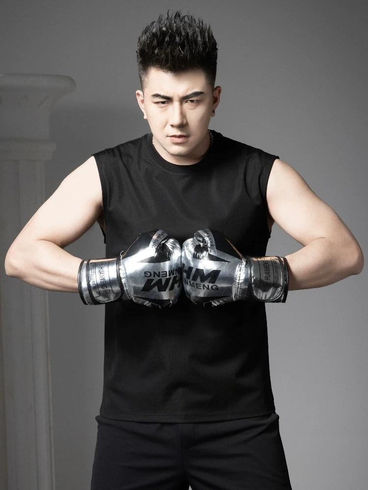 Ozhouzhan Solid round Neck Vest Men 2025 Summer New Trendy Casual Sleeveless T-shirt Men's Sports Waistcoat