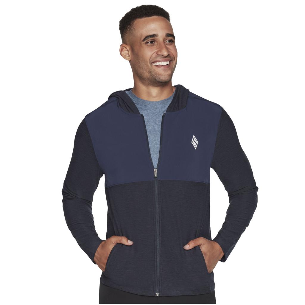 Skechers Ultra Go Lite Full Zip Hoodie, Mens Navy Sweatshirt