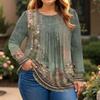 Womens Plus Size Tops Long Sleeve Shirts Round Neck Flowy Tunic Casual Loose Blouse L-5X
