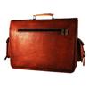 Vintage Briefcase Goat Leather Messenger Real Satchel Bag Brown Genuine Laptop