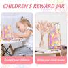 Wooden Reward Jar with 25 Colorful Stars Flowers Kids Students Potty Training Positive Behavior Chart System Home Classroom Management Tool