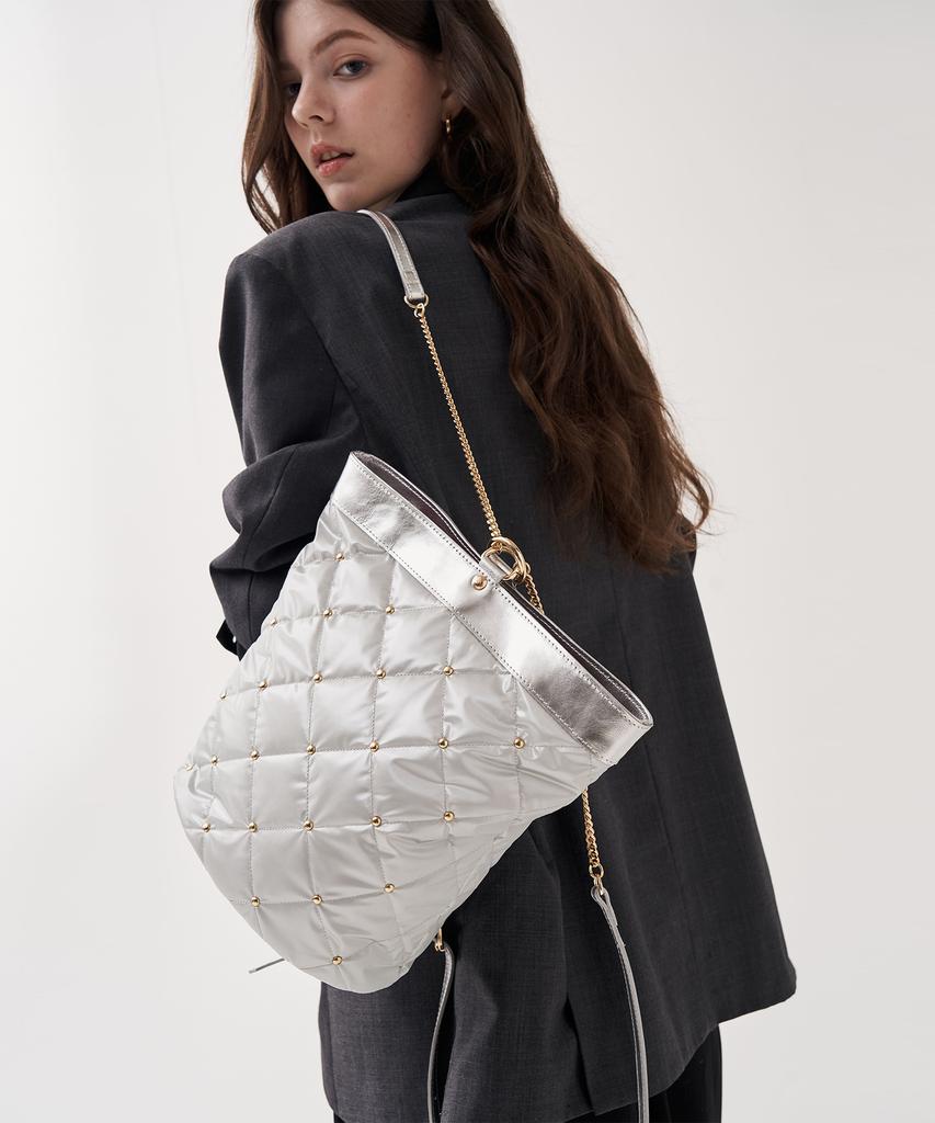 Jina In Ny 3-Way Use Elizabeth Mini Backpack [Silver Combo]