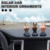 Solar Finger Dancing Car Decor - Creative Moving Hand Motion, Ornament Dashboard With Auto Nodding Toy Novelty K5X4