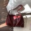 Большая Повседневная Женская Сумка Hobo из Искусственной Кожи Женская Сумка на Плечо Женская Большая Сумка-Тоут Модная Сумка на Предплечье с Заклепками Женская сумка-подмышка bolsas