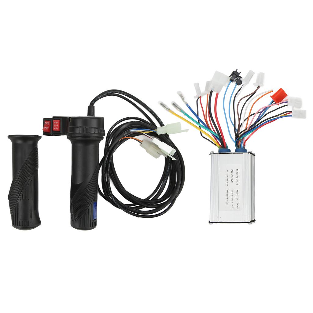 350W Electric Bike Brushed Speed Controller Set with Reverse Function Three Speed Throttle Grip for Upgrade 24V 36V