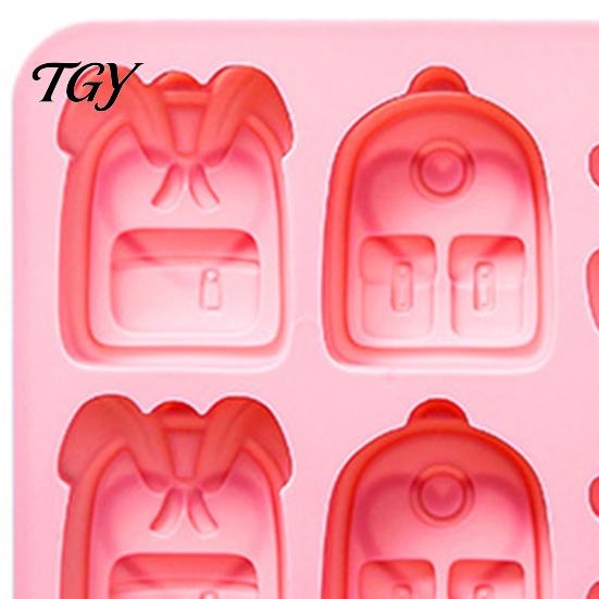 Handmade Soap Making Mold Backpack Silicone Mold, 6 Cavity School Bag Shape Baking Tool, Holiday Celebration Tool Durable Flexible Tray for