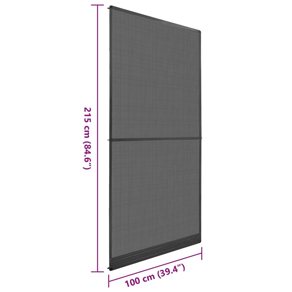 Swinging Insect Screen Anthracite and Black 100 x 215 cm
