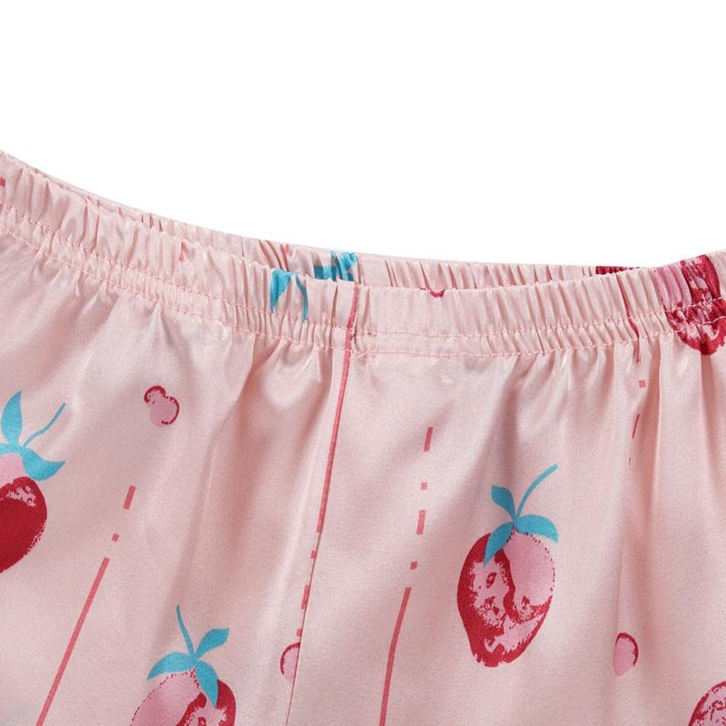 Colorful Fruit & Floral Pajama Sets: Soft Imitation Silk Sleepwear for Children 1-5 Years Old