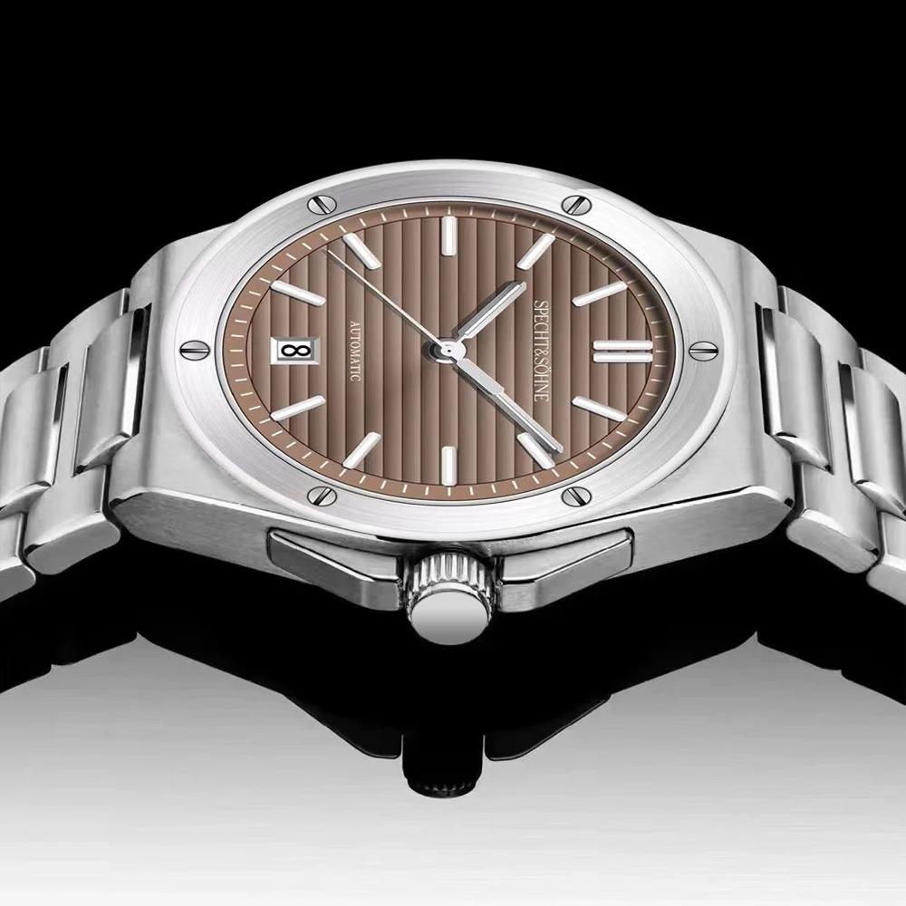 Новые креативные механические часы 40 мм для мужчин со светящимся сапфировым кристаллом из нержавеющей стали, водонепроницаемые relogio masculino