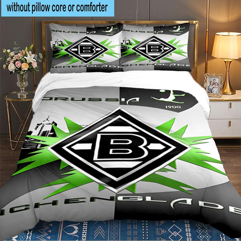 3PCS Monchengladbach Emblem Bedding set,Ideal for1pc Duvet Cover And 2pcs Pillowcases Perfect for Christmas gift,Ideal for Bedroom, Dormitory
