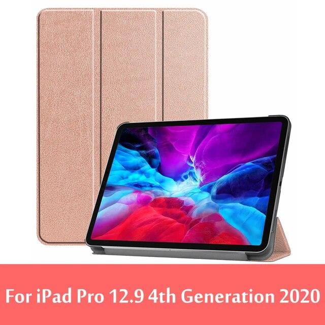 Магнитный тройной чехол для iPad Pro 12.9 2020, чехол с функцией автоматического сна/пробуждения 4-го поколения Funda