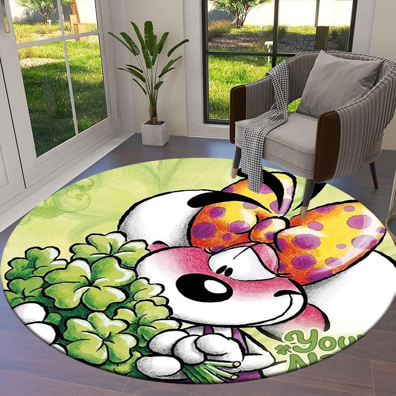 Diddl Custom Name Round Area Rug,Carpet Rug for Living Room Bedroom Sofa Playroom Decor,Non-slip Floor Mat