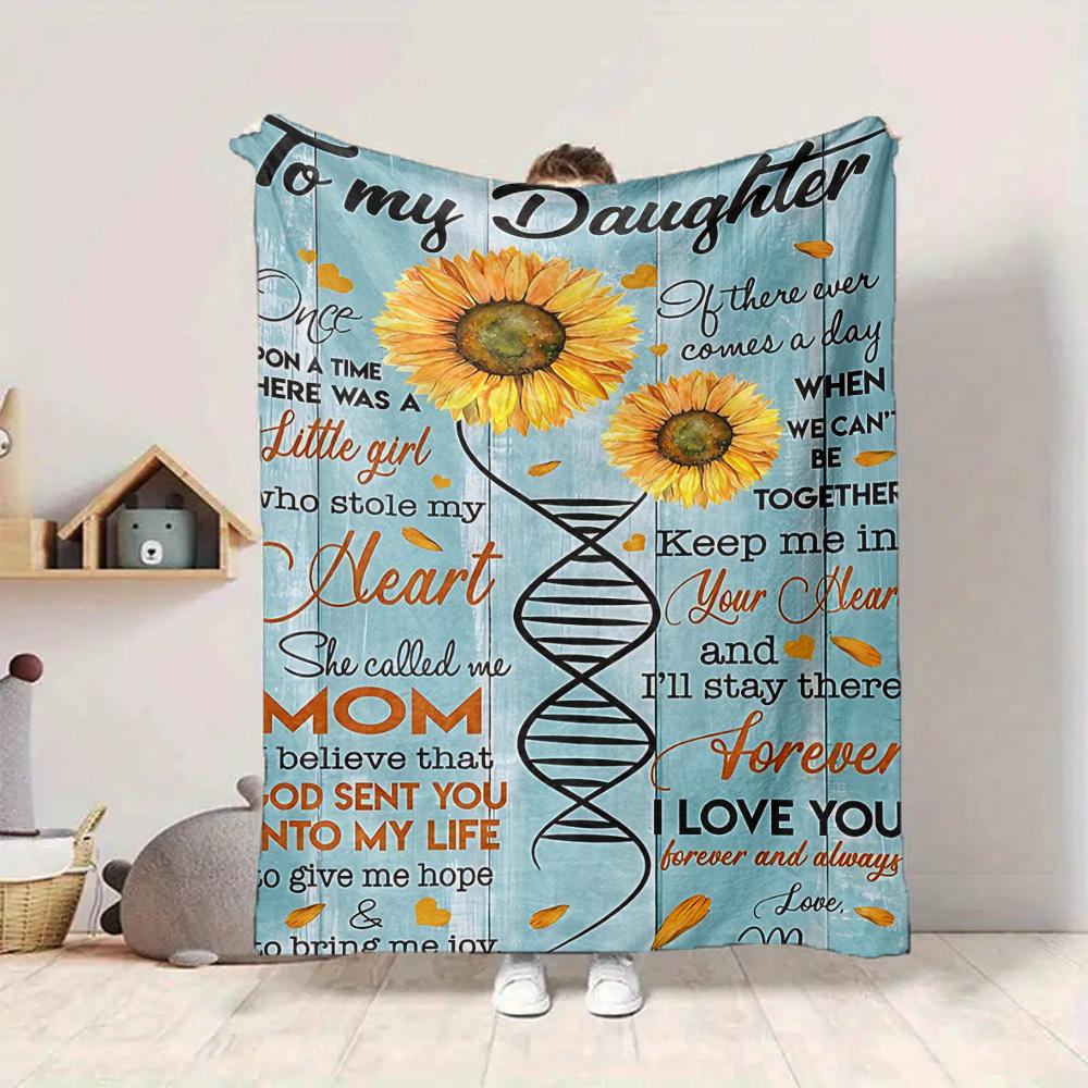1pc Sunflower Mother Daughter Quote Blanket - Perfect Gift for Birthdays, Christmas & Halloween- Soft, Warm & Versatile yy250909116