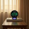 LED Digital Alarm Clock Week Date Second Hand Display Brightness Adjustable 2 Alarms Table Ambient Light 12/24H Electronic Clock