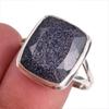 Natural Blue Sunstone Gemstone 925 Solid Sterling Silver Jewelry Ring S.9 o6Q69