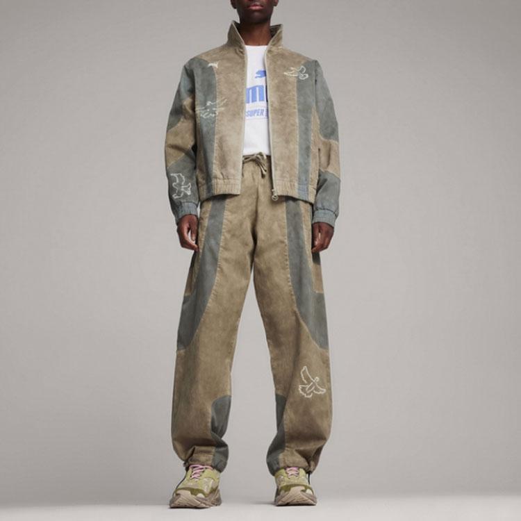 Puma X Kidsuper Удобные тканые повседневные брюки свободного кроя с цветными блоками Низ унисекс Мраморно-серый 624079-94