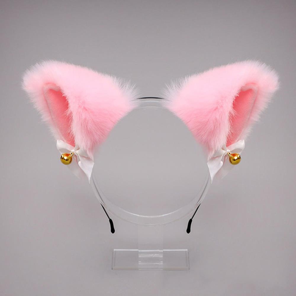HOT Plush Lace Cat Ears Bell Headbands For Women Sexy Cat Ears Headband Cat Fur Ear Hairband Anime Cosplay Cat Fur Ear Hairband