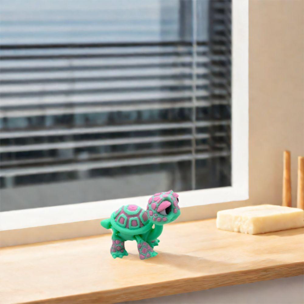 Plastic Simulated Animal Model Cartoon Desktop Decorations 3D Printed Turtle Model Holiday Gifts