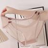 Sexy Lace Plus Size Panties Bow Ice Silk Mesh Mid Waist Women’s Panties