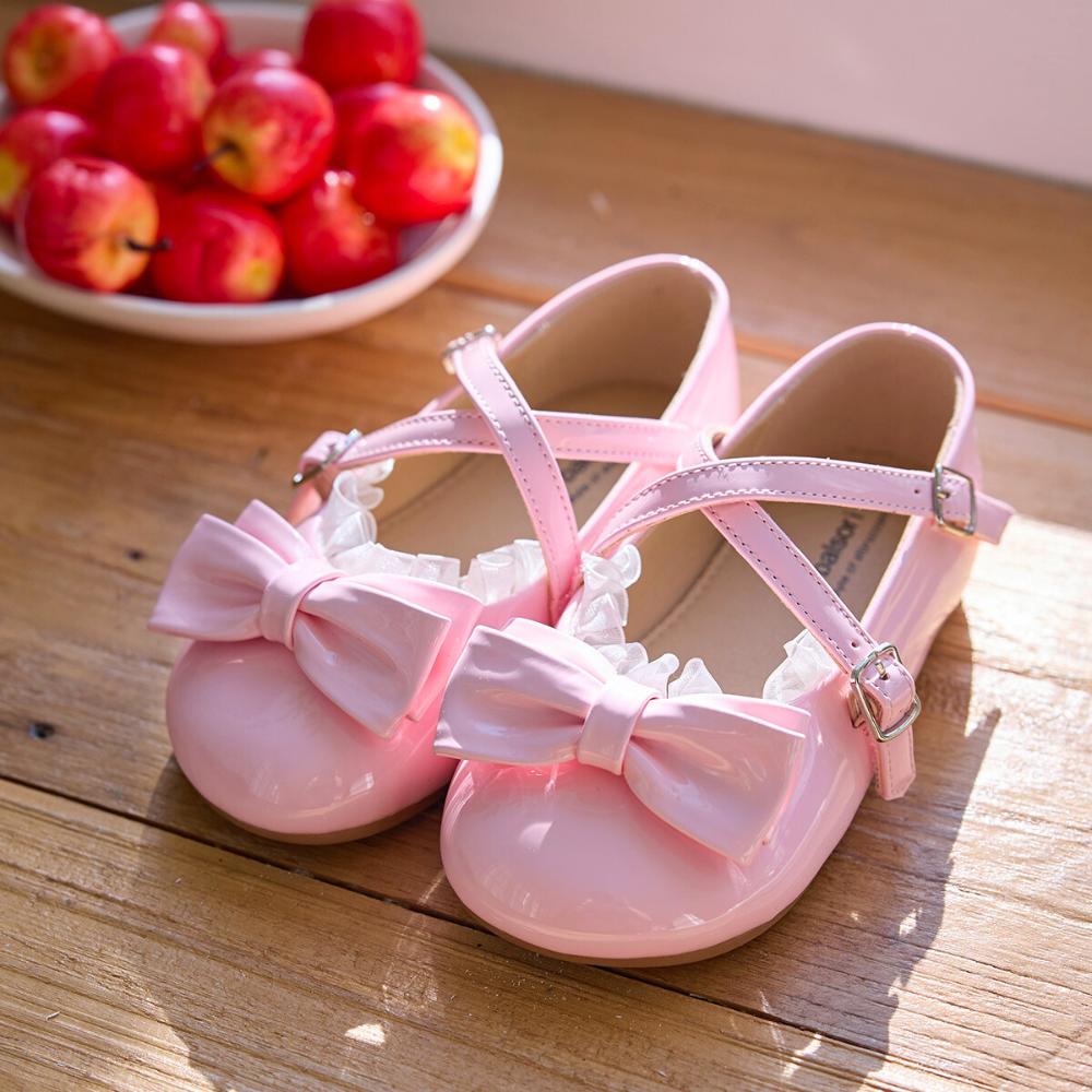 [Babyzzam] Розовые балетки с ангельской лентой для девочек [BB461-10009]