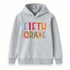 Kids Boys Girls Hoodie Pullover Sweatshirt, Funny Colorful Fifth Grade Letter Print Casual Long Sleeve Hooded Top for Back to School Daily Wear