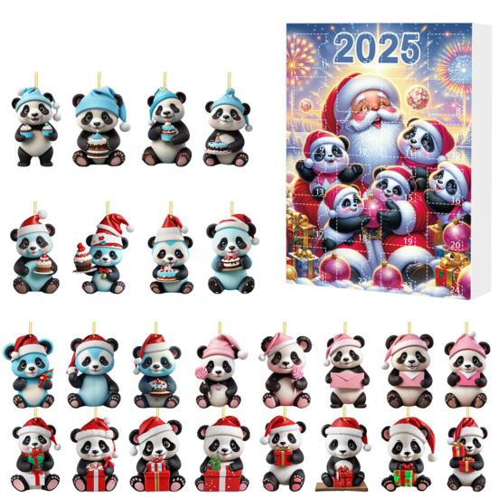 Адвент-календарь «Панда» на 2025 год с 24 украшениями в виде панд, детский праздничный обратный отсчет