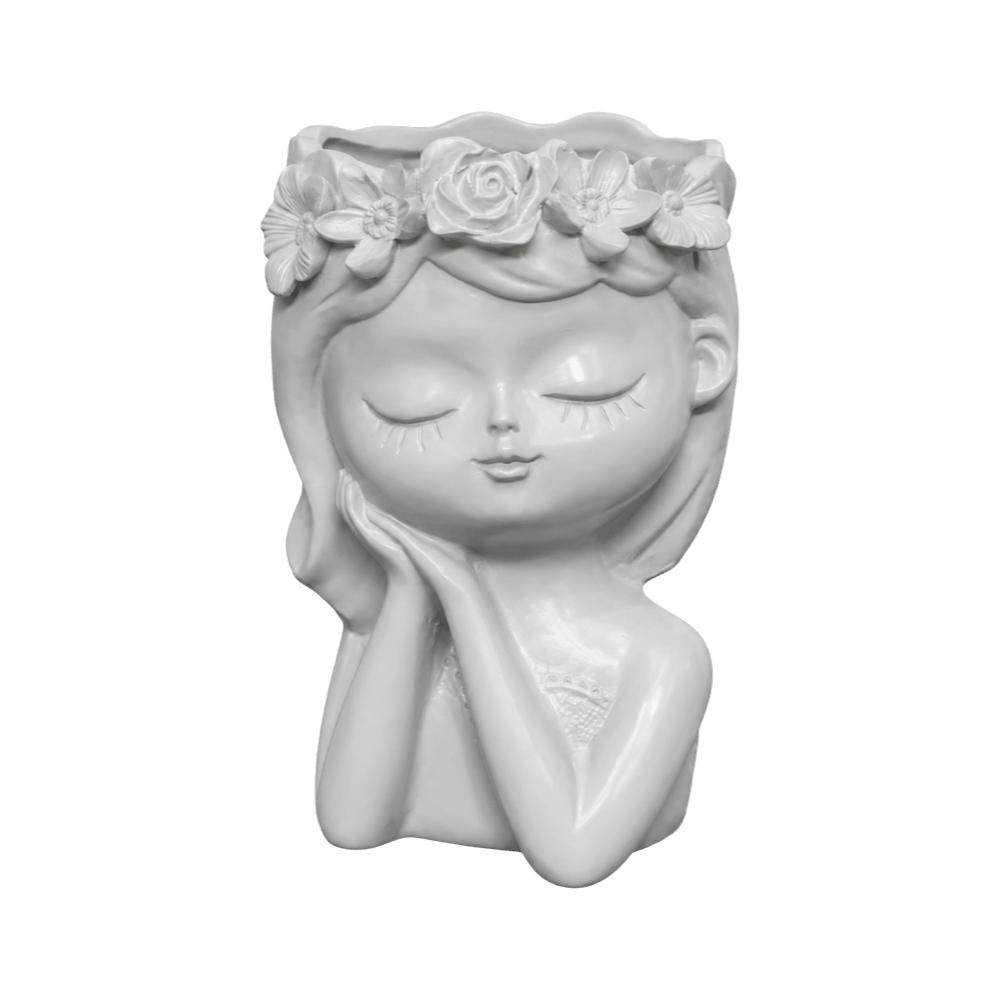 Resin Plant Pot Candle Holder Storage Can Pretty Girl Desktop Ornaments Garden Pots