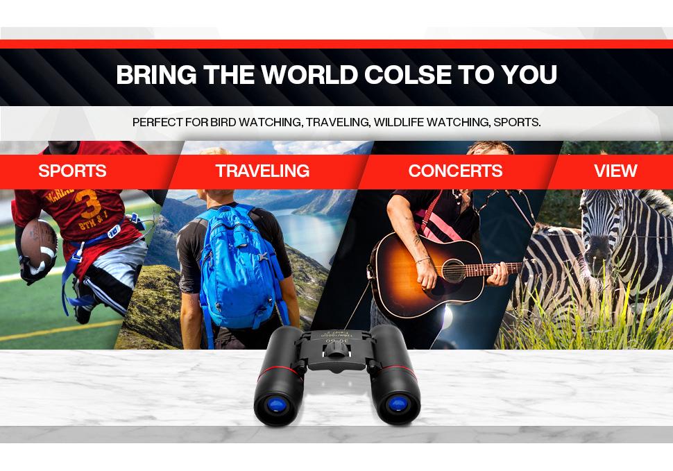 Cross 30x60 HD Portable Binoculars for Kids - Perfect for Outdoor Events & Concerts