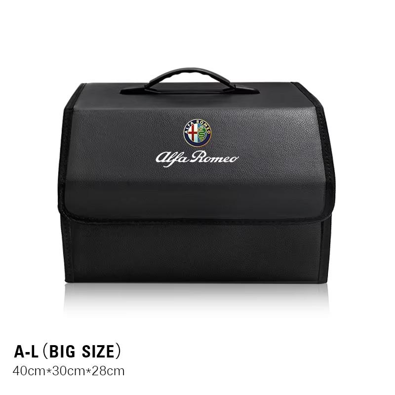 Car Trunk Leather Storage Box Foldable Auto Organizer Bag For Alfa Romeo Giulietta Mito 159 Giulia Stelvio 156 147 Tonale BreraGF8
