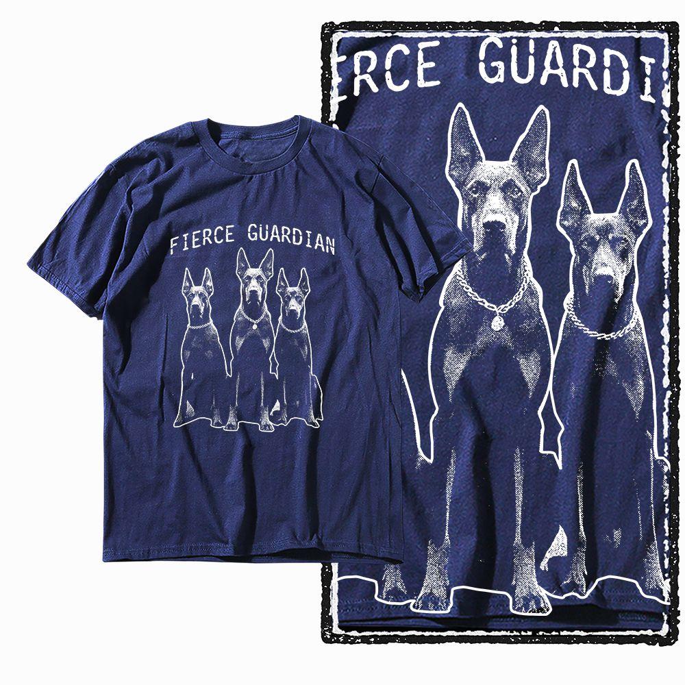 G59 NAVY Big Size 100% Cotton Dog Printed Men's T-shirt | Streetwear Cool Vintage O-neck Men's Tee Tshirt