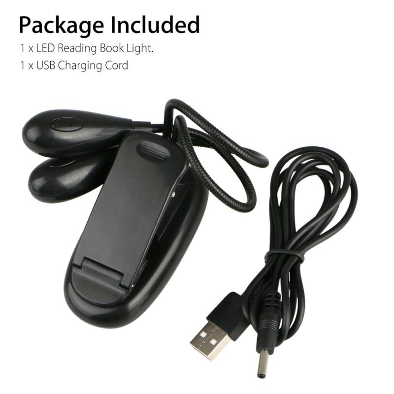 Прикрепляемый светодиодный светильник, 2 шт., универсальная перезаряжаемая лампа для чтения с регулируемой яркостью и регулируемой яркостью