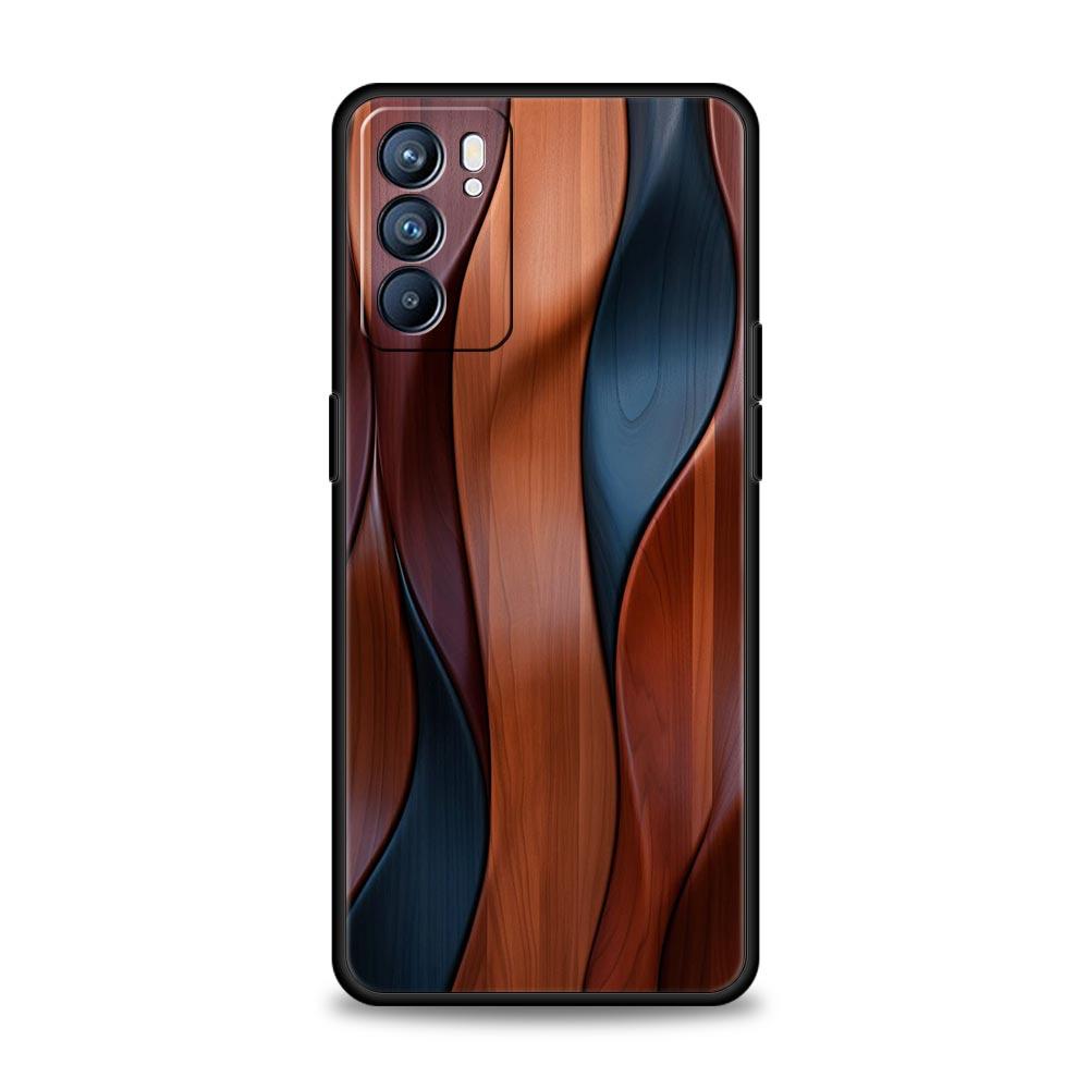 Роскошный чехол для телефона с узором под дерево в винтажном стиле Для Oppo Reno 13 12 11 10 7 F Find X5 X6 A98 A80 A79 A78 A57 A54 A17 Pro Мягкий ТПУ