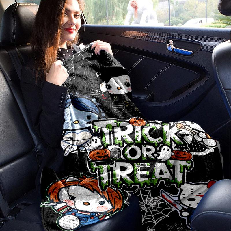 1pc Trick or Treat Hello Kitty Halloween Themes Blanket, Soft Warm Throw for Home Decor, Gift Idea for Family and Friend, Living Room, Travel, Camping