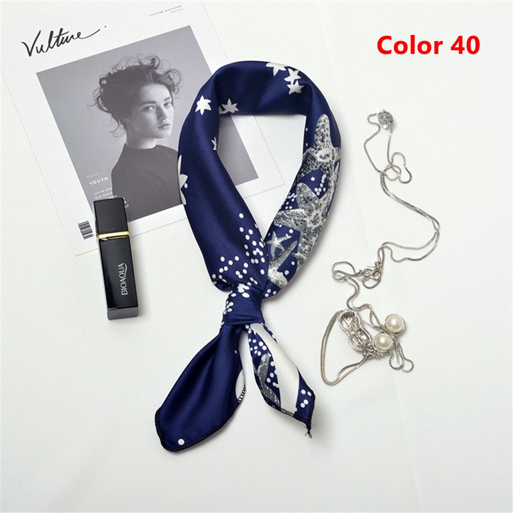 Gifts Elegant Women Silk Feel Satin Square Scarf Head Neck Hair Tie Band