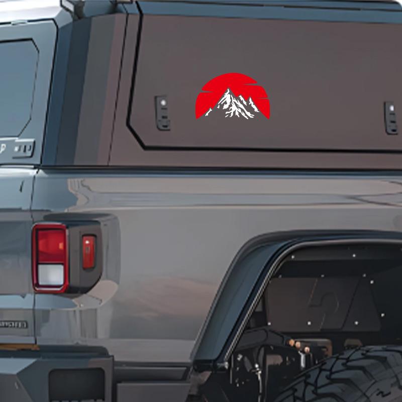 Red Sun Mountain Car Stickers Waterproof for Body Windshield Window Trunk Vinyl Refit Decals Durable Decoration Auto Accessories