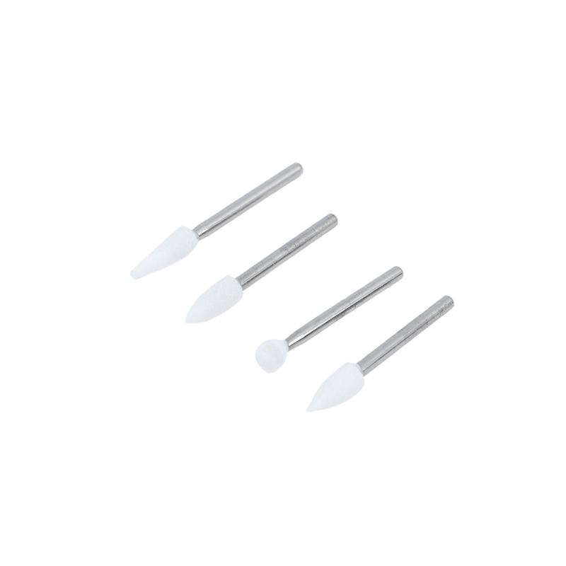 12Pcs/Box White Stone Polishing 2.35Mm Cone/Flame/Round Shape Abrasion Bur For High Speed Tools 1.6Mm For Dental Porcelain