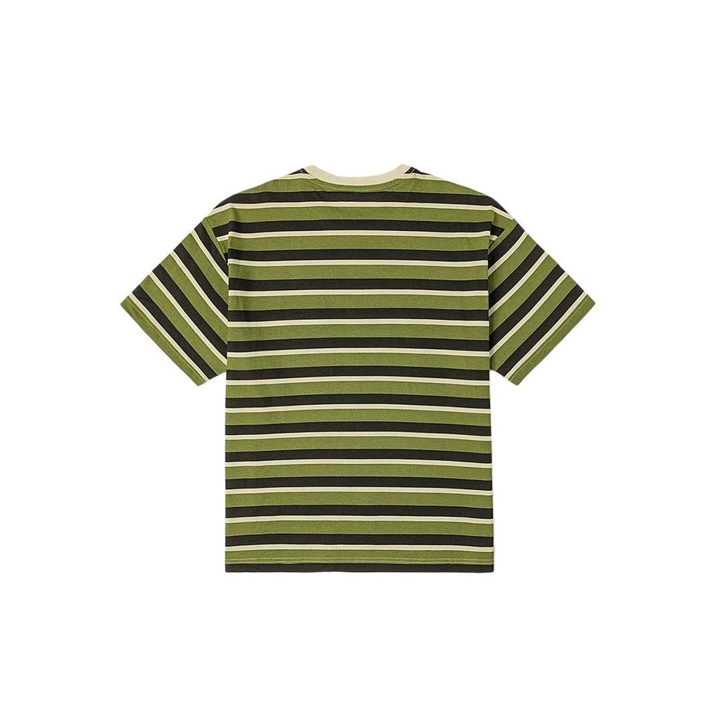 Vans SS25 Удобная полосатая футболка с круглым вырезом и коротким рукавом, унисекс, топы, зеленый VN000NJFEFI