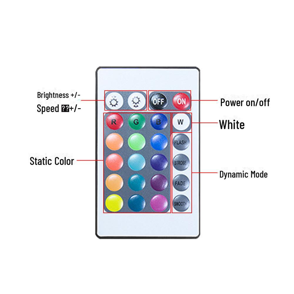 Двухлинейный мини-контроллер постоянного тока с 24 клавишами RGB-светодиодной инфракрасной подсветкой