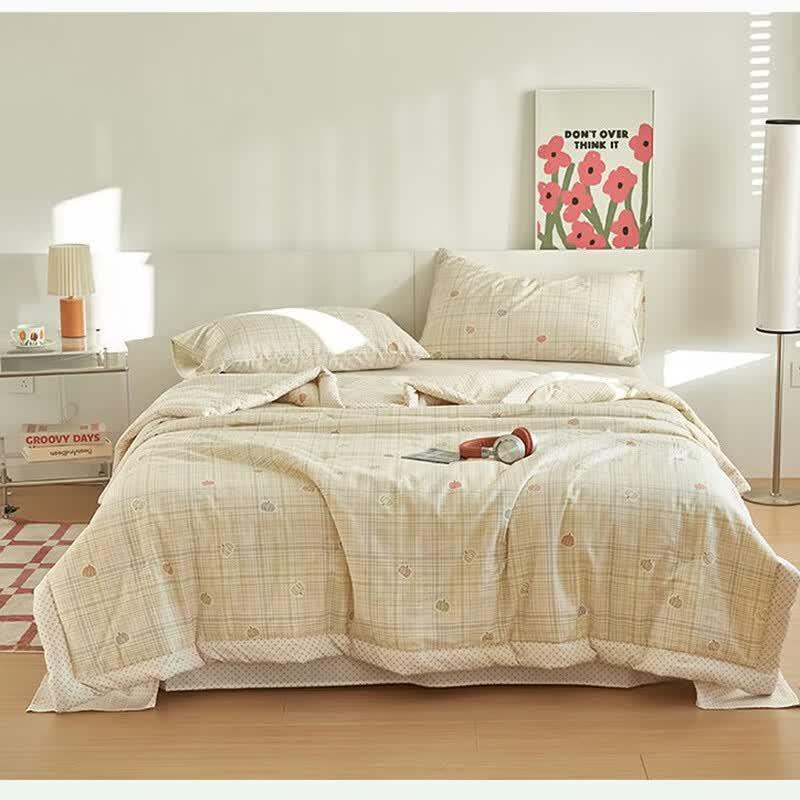 Летнее одеяло с принтом, класс А, 100% хлопок, Красная фасоль, Домашнее
