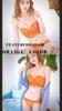 Orange A85 Wireless Bra and Panties Sexy Lace Enhances Cleavage [arajin] Underwear, Set, Women's Lingerie,