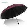 Paradise Umbrella Large Folding Black Coating Umbrella for Women, Dual-Use for Sun and Rain, Sun Protection Parasol, Sun Umbrella for Men