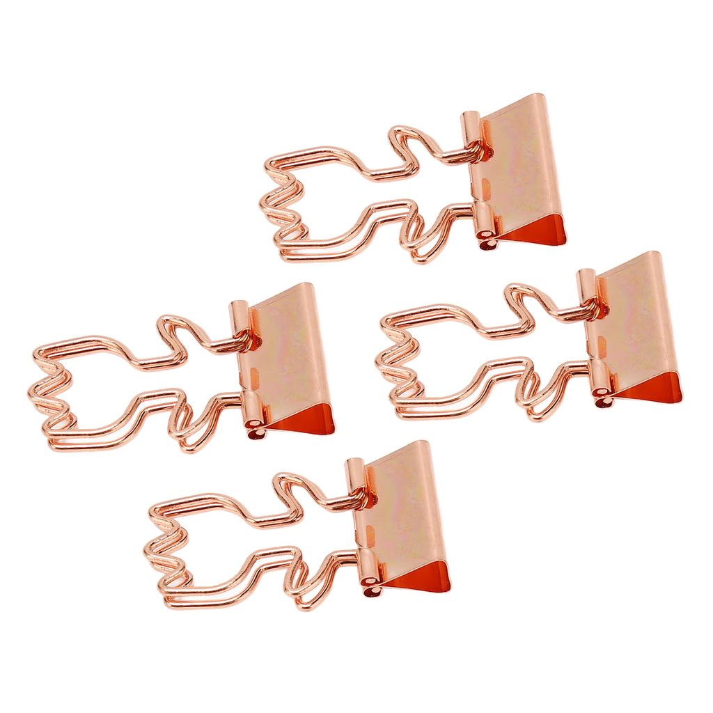 100 шт. золотые полые скрепки с длинным хвостом, красивые полые канцелярские моллюски в форме цветка