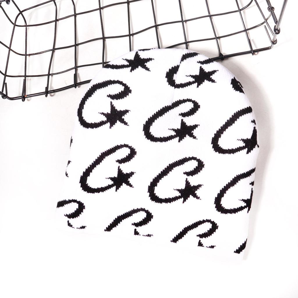 Звездная вязаная шапка в стиле y2k, зимняя теплая шапка для девочек, доступна в нескольких цветах, неформованная вязаная шапка