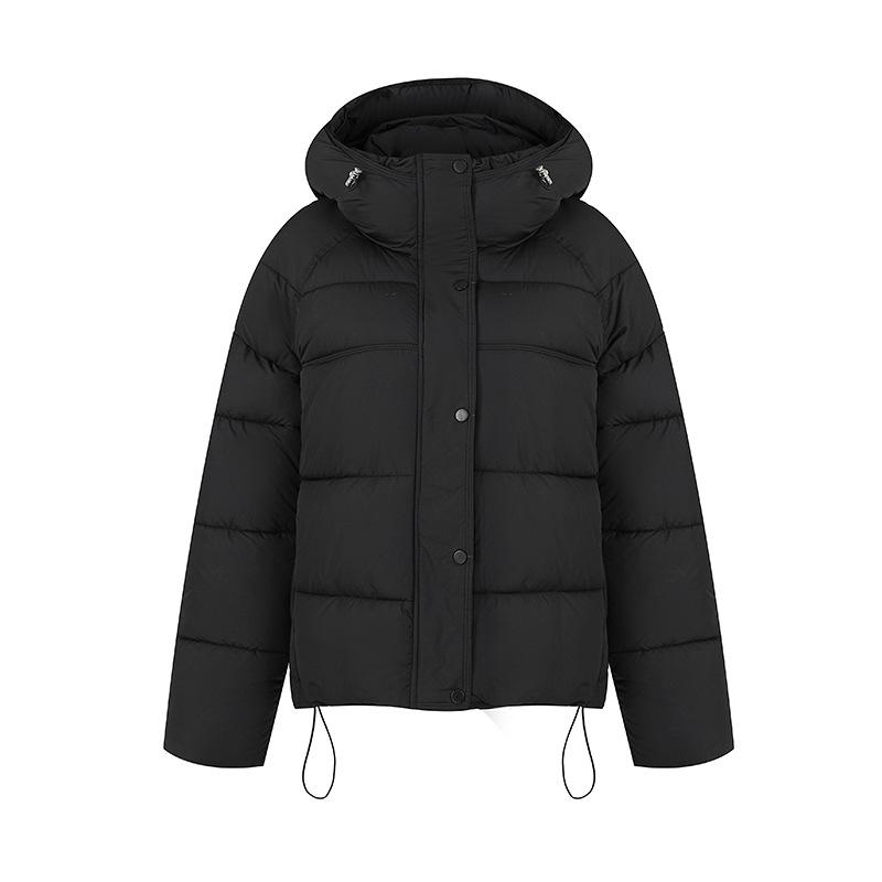 Women’s Short Hooded Windproof Thicken Warm Winter Jacket With Raglan Sleeves