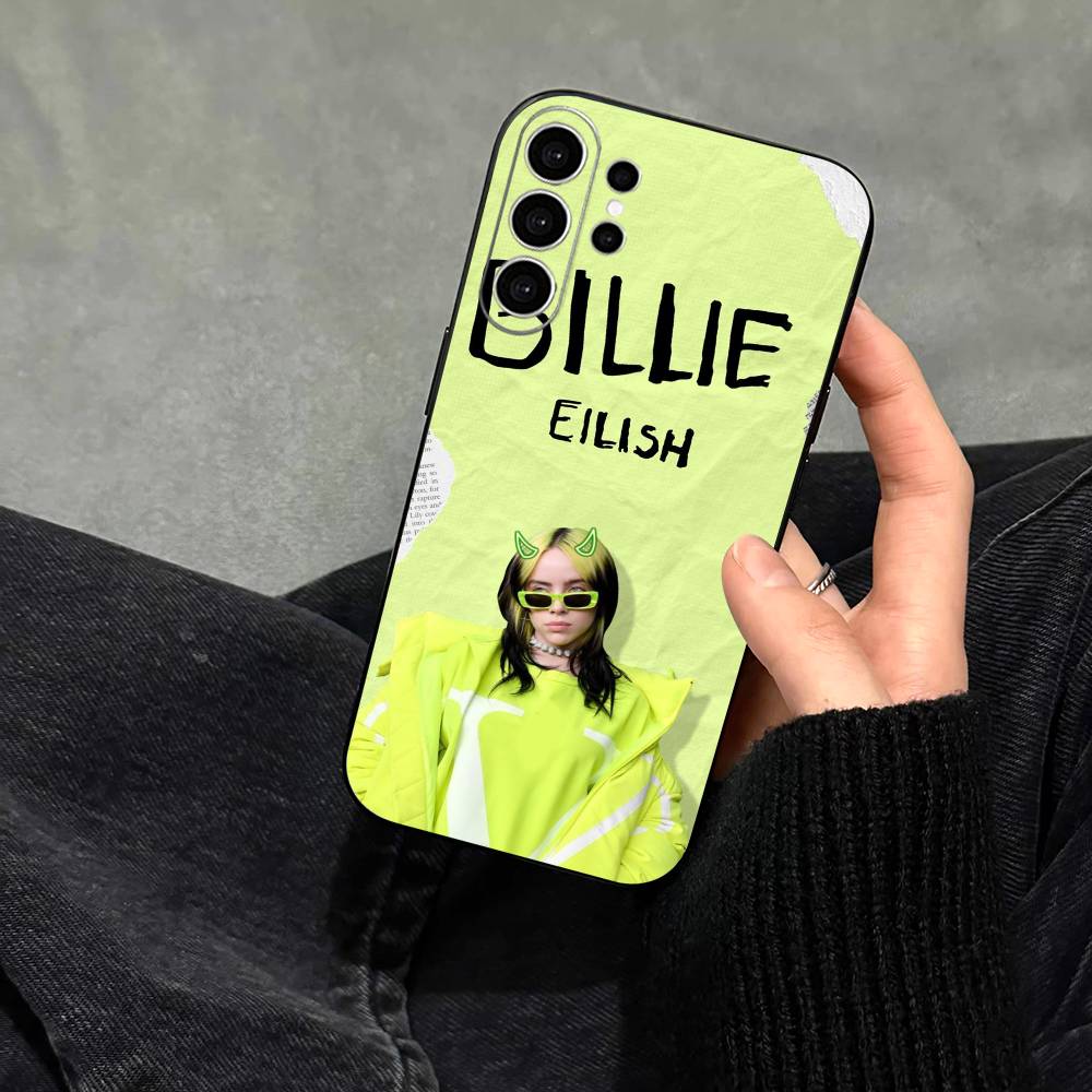 Чехол для телефона Singer B-Billie Eilish для Samsung S25, S24, S21, S22, S23, S30, Ultra, S20, Plus, Fe, Note, 10, 9, 5G Черный