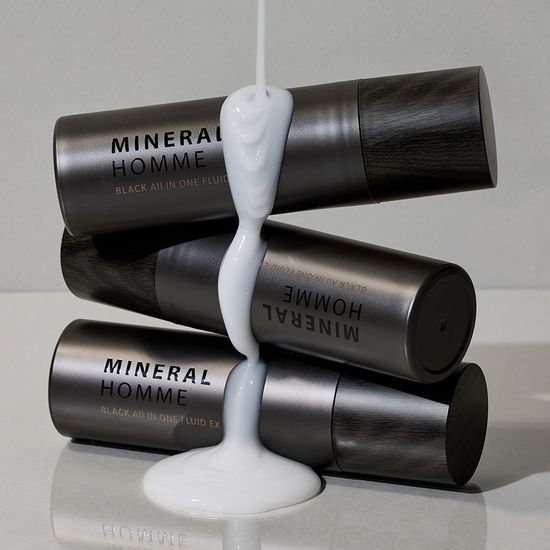 The Saem Mineral Homme Black All-in-One Fluid Ex
