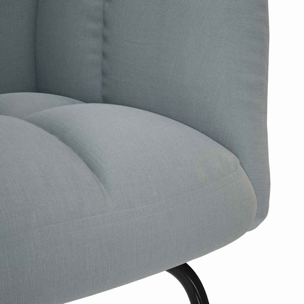 Rocking Chair with Footstool Light Grey Fabric