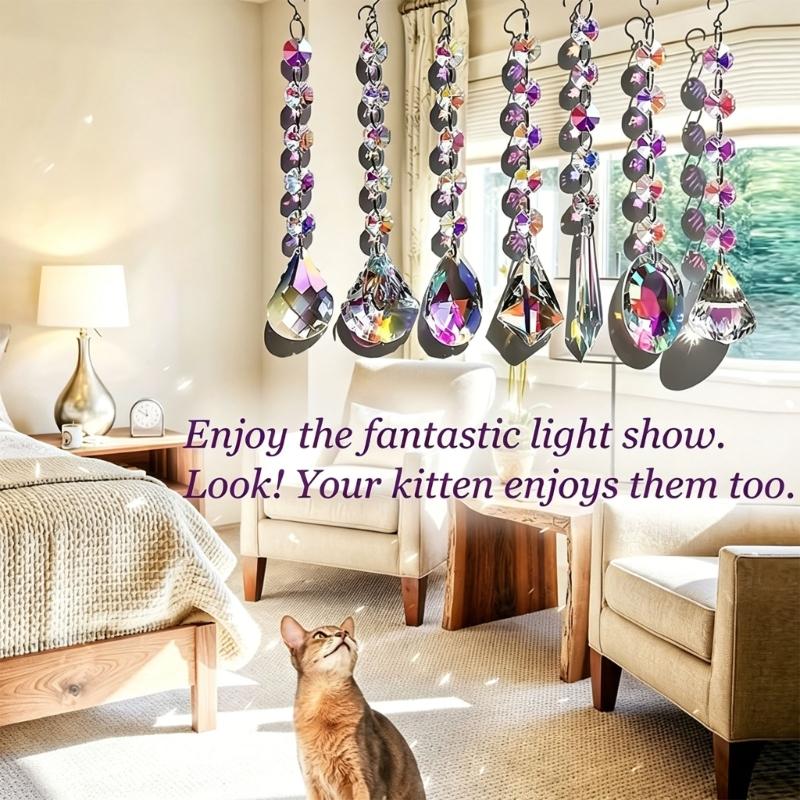 Набор подвесок из стекла для солнечного света, 10 штук, граненые акценты для витрины, оформления вечеринок и декора комнаты