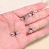 Women's S925 Sterling Silver Jewelry Set Natural Crystal Necklace Ring Earrings Garnet Fashion Jewelry Gift for Her Birthday Anniversary