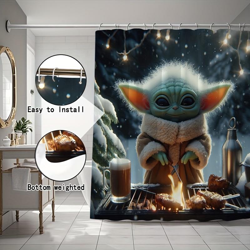 Spider-Man On Technical Blueprint Waterproof Shower Curtain For Superhero Bathroom Decor